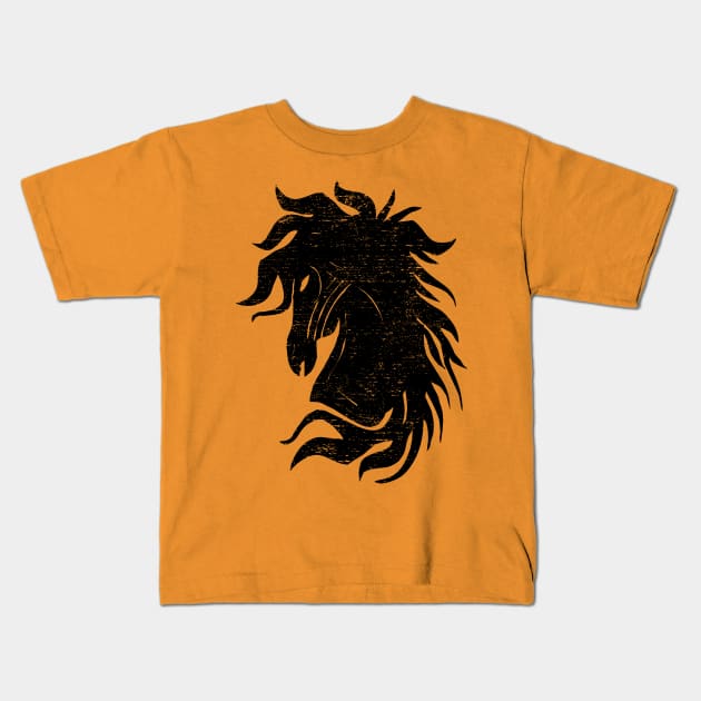 The Black Horse Kids T-Shirt by ddtk